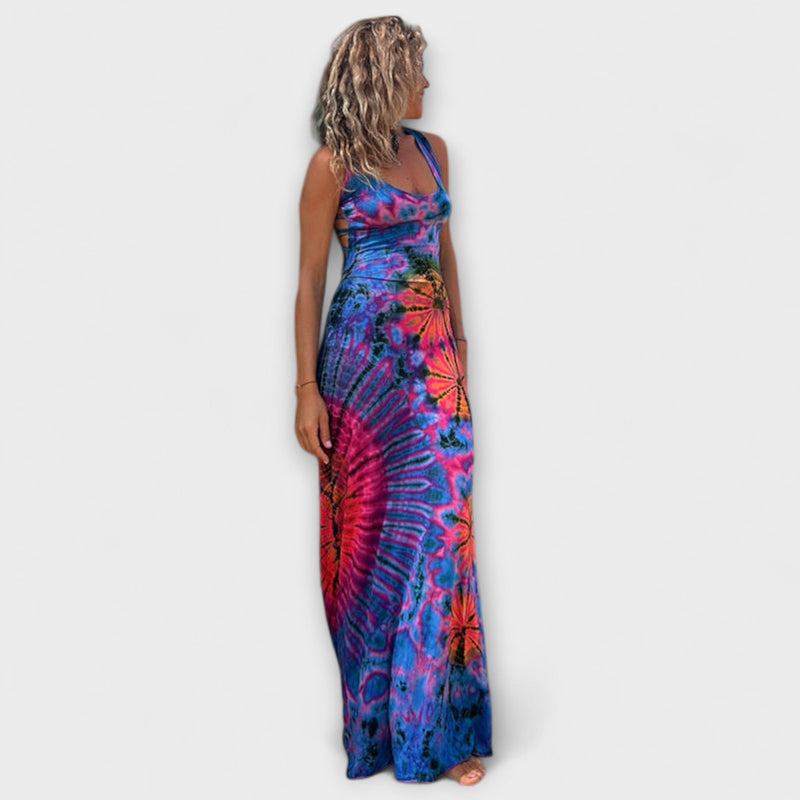 Ronja - Il vestito maxilargo con stampa Tie-Dye La Bamba