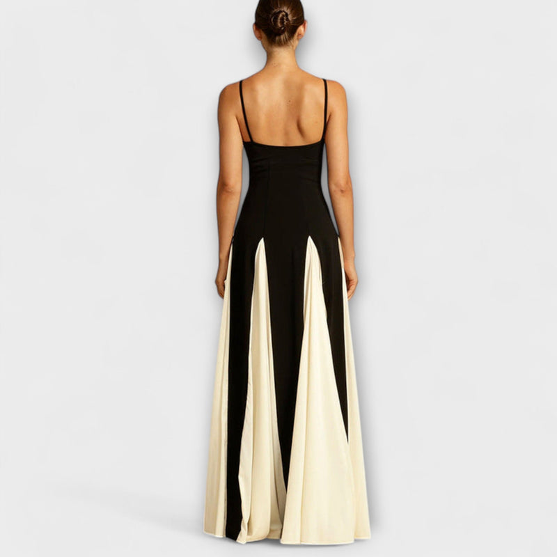 Ember - Eleganza Classica Abito Maxi A-Line con Pannelli di Tulle