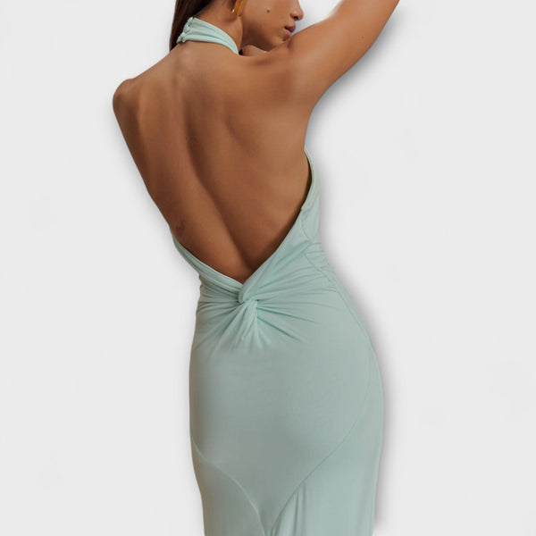 Lagune - Vestito Maxi Slinky con Collo Halter