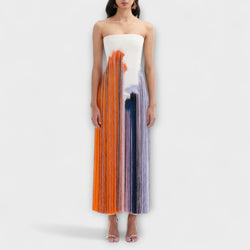 Verano - Abito elegante a blocchi di colore con frange alla moda