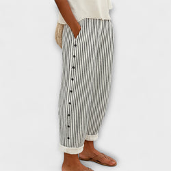 Rea - Pantaloni casual a righe rilassati