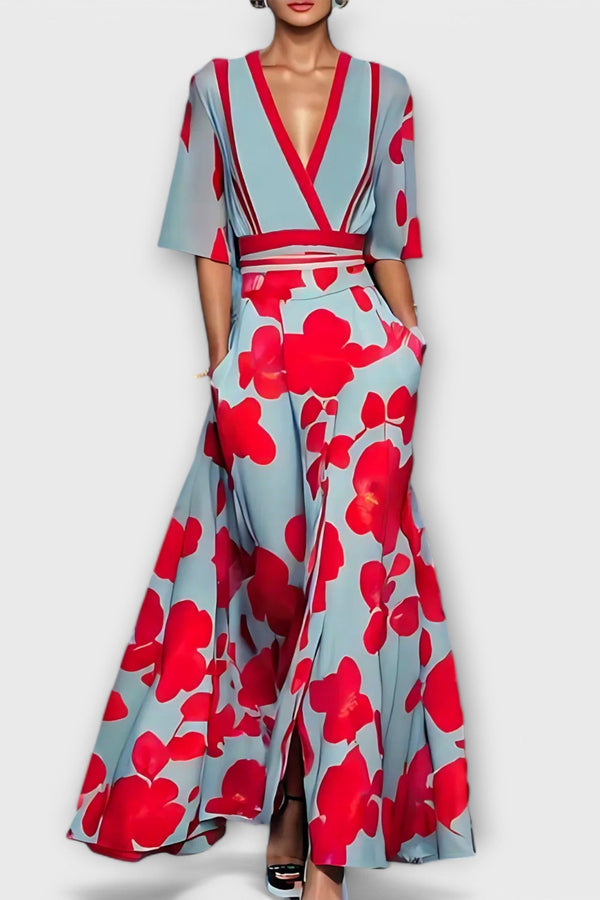 Elise - Elegante vestito a taglio dritto con stampa floreale