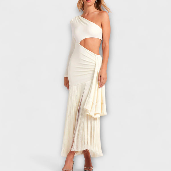 Alice - Vestito Maxi con Cutouts e Frange Appariscente