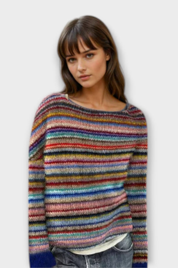 Manonin - Maglione a righe casual e accogliente