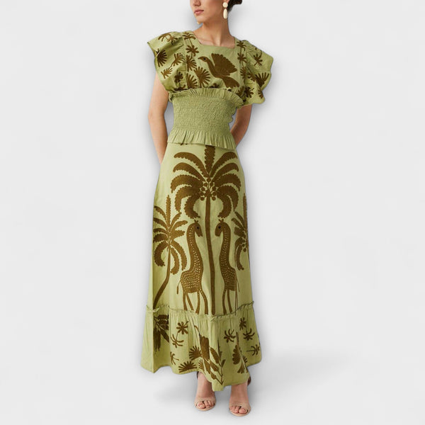 Amy - Elegante vestito con palme