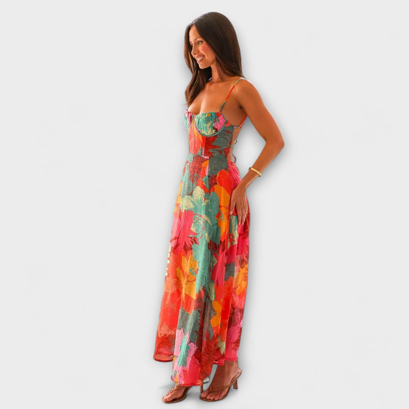 Audrey - Vestito a spalline con stampa floreale per donne - Elegante e Seducente