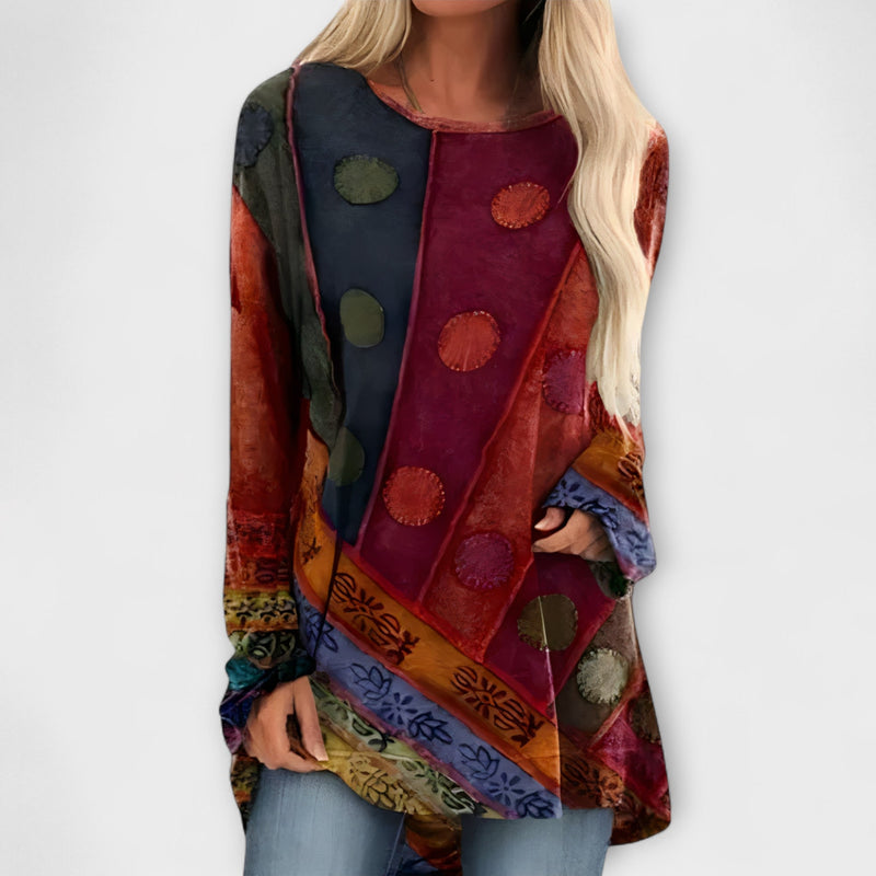 Blusa Elegante da Donna con Stampa Etnica