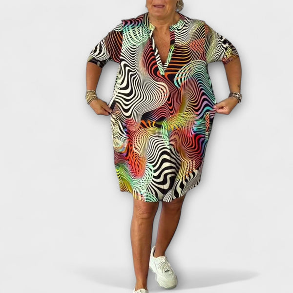 Liora - Vestito colorato con scollatura a V