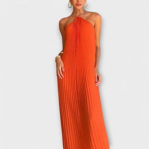 Poppy - Vestito elegante con scollo plissettato