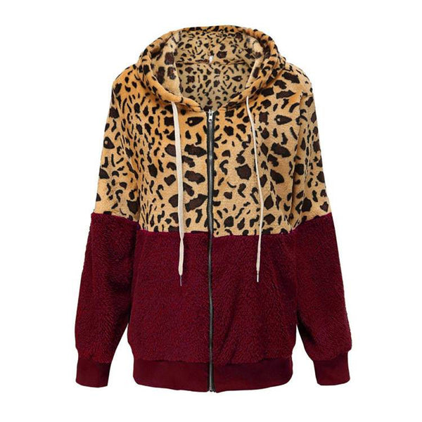 Lea - Felpa con cappuccio con stampa leopardata