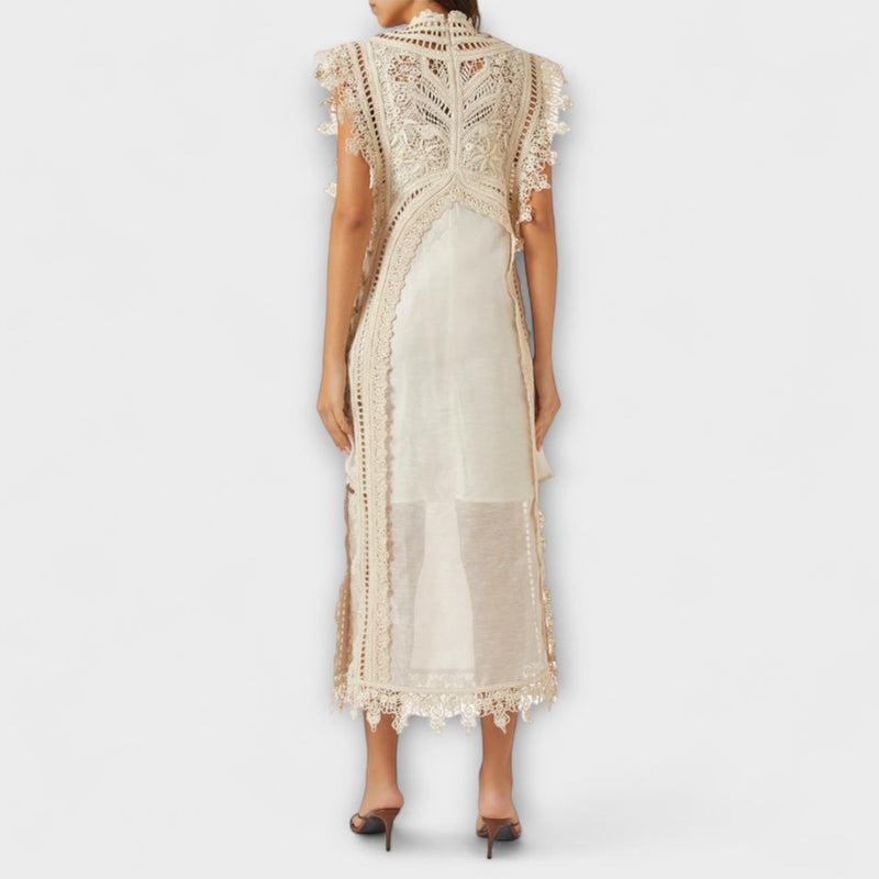 Mira - Vestito Maxicò in Organza Intrecciata