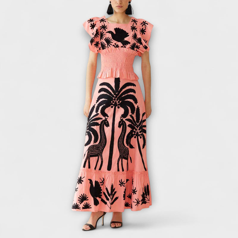 Amy - Elegante vestito con palme