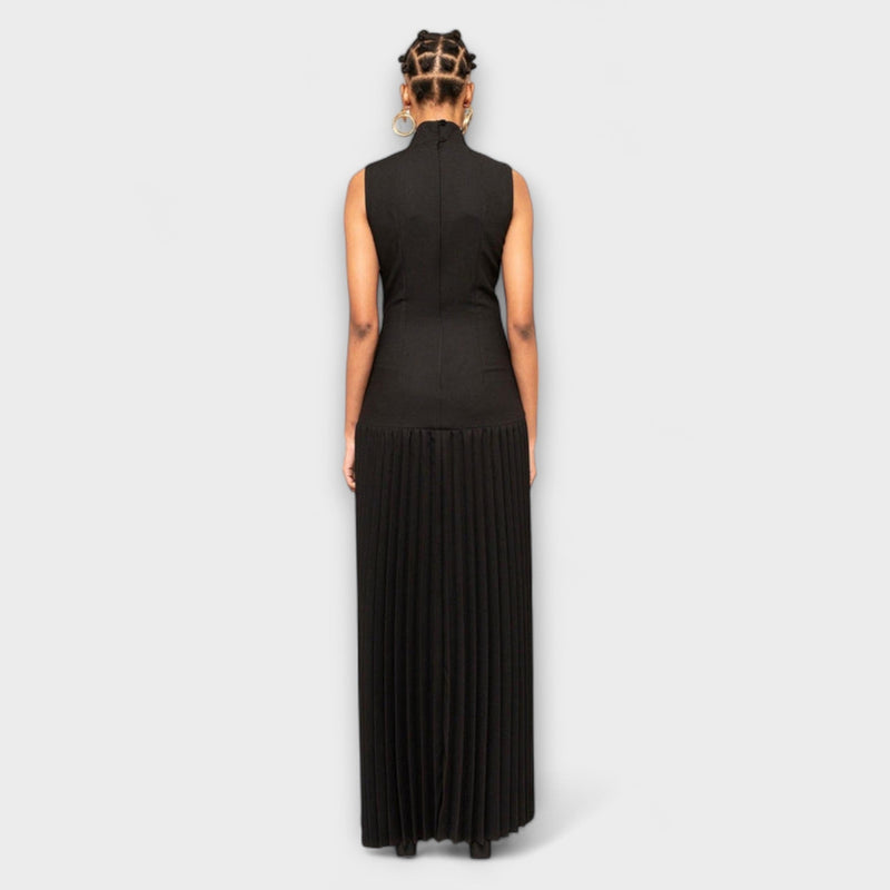 Kristen - Vestito maxi con pieghe e scollature