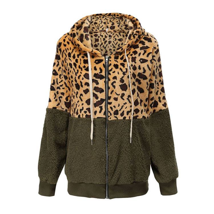 Lea - Felpa con cappuccio con stampa leopardata