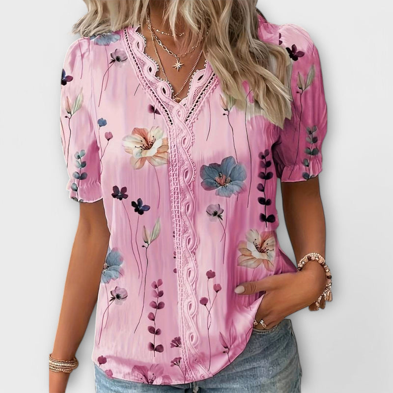 Emily - Blusa alla moda con scollo a V