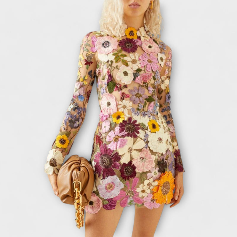 Dolores - Vestito con stampa floreale in 3D