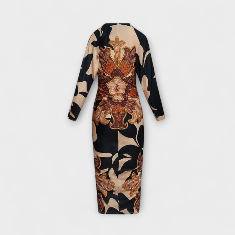 Cleo - Vestito midi dolman unico con stampa brasiliana