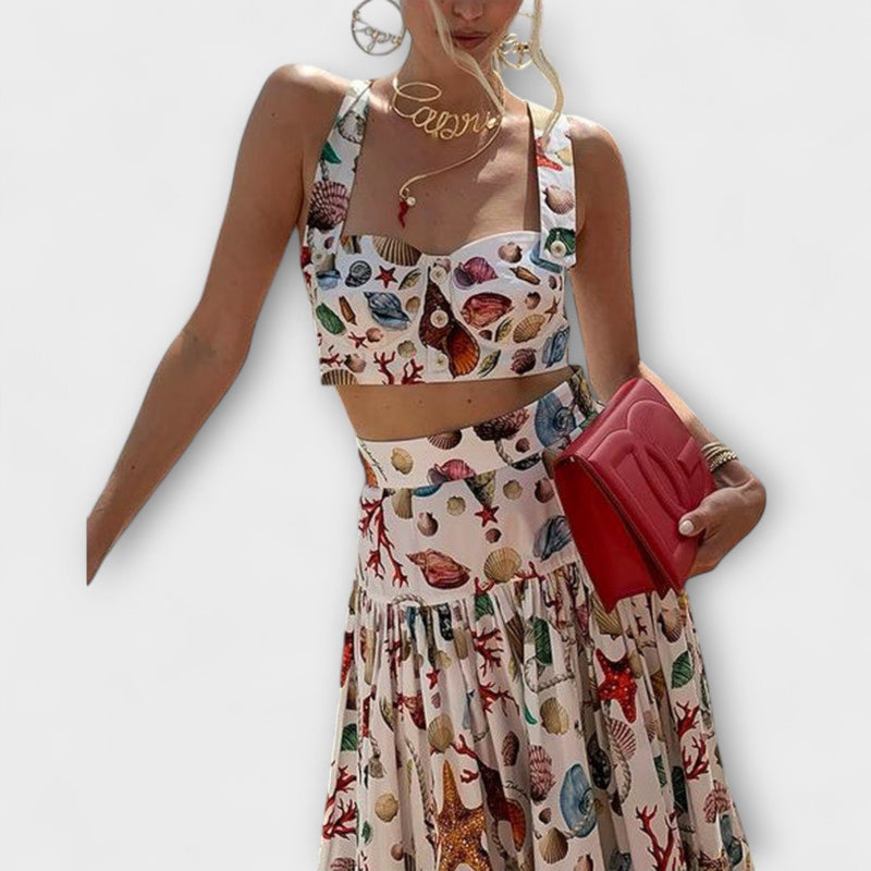 Heather - Elegante completo di due pezzi con gonna
