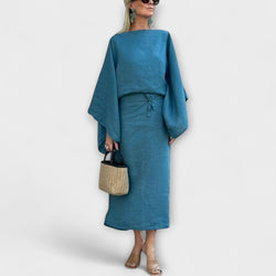 Dana - Vestito Kimono in Lino e Cotone