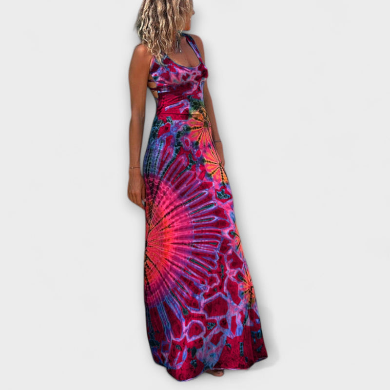 Ronja - Il vestito maxilargo con stampa Tie-Dye La Bamba