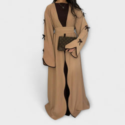 Jasmin - Elegante duo di cardigan e vestito con decorazione di fiocchi
