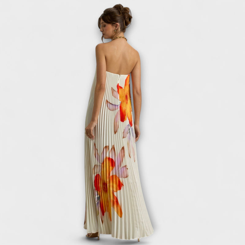 Michelle - Vestito Maxi Sweetheart in Floral Arancione