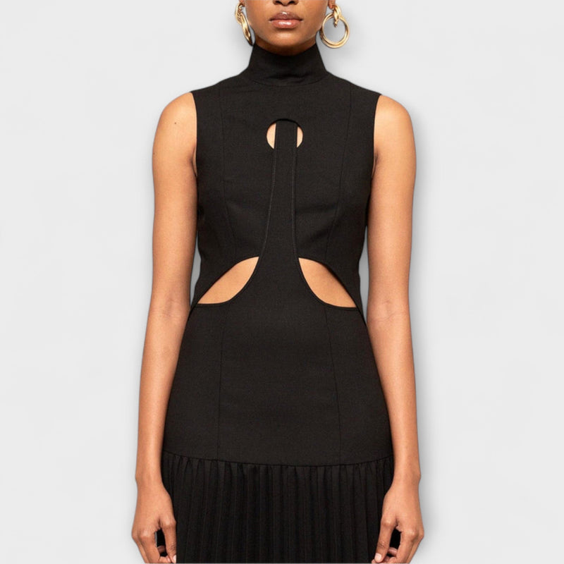 Kristen - Vestito maxi con pieghe e scollature