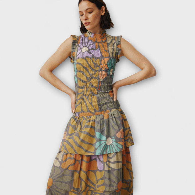 Abito Midi Botanico Multicolore