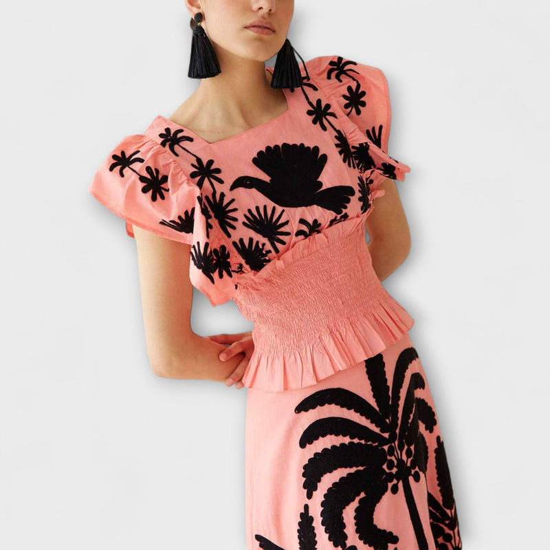Amy - Elegante vestito con palme
