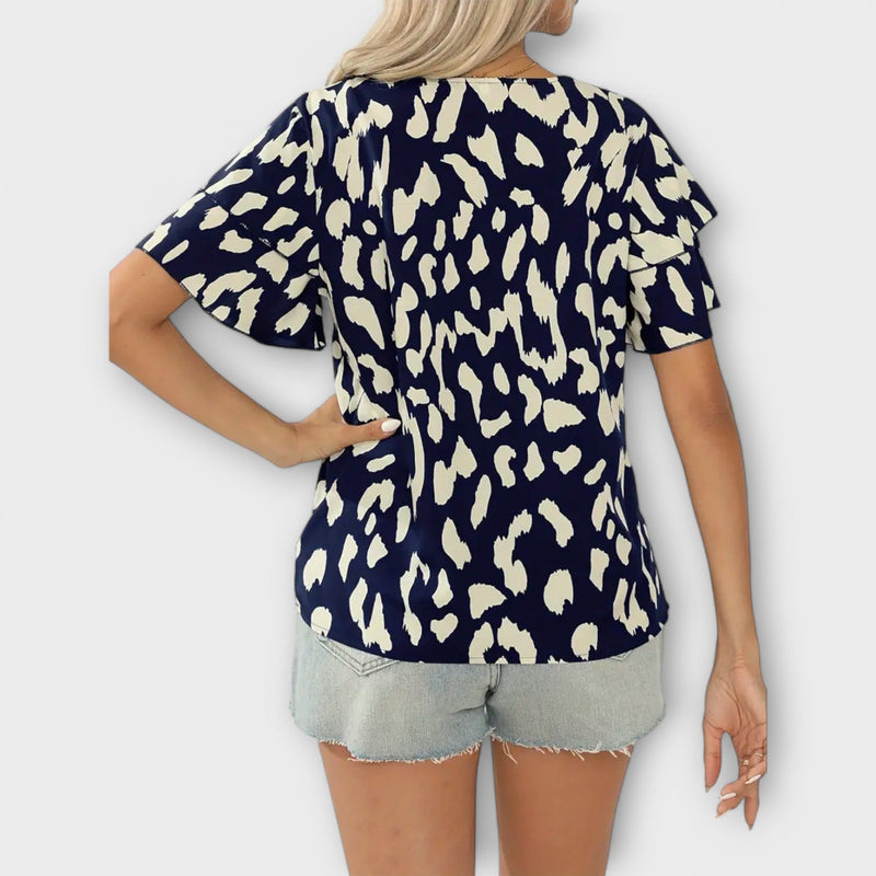 Evelyn - Blusa casual con collo rotondo