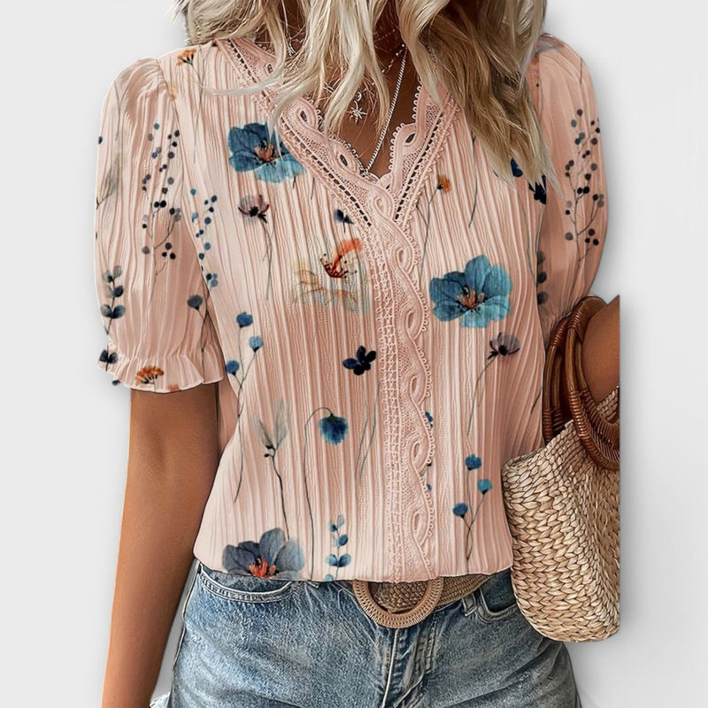 Emily - Blusa alla moda con scollo a V