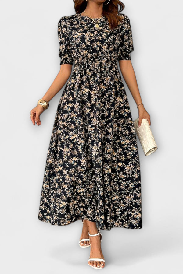Amelia - Vestito con scollo rotondo e stampa floreale