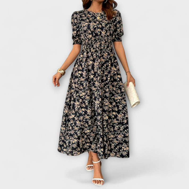 Amelia - Vestito con scollo rotondo e stampa floreale