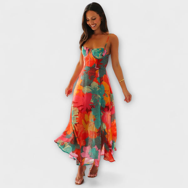 Audrey - Vestito a spalline con stampa floreale per donne - Elegante e Seducente