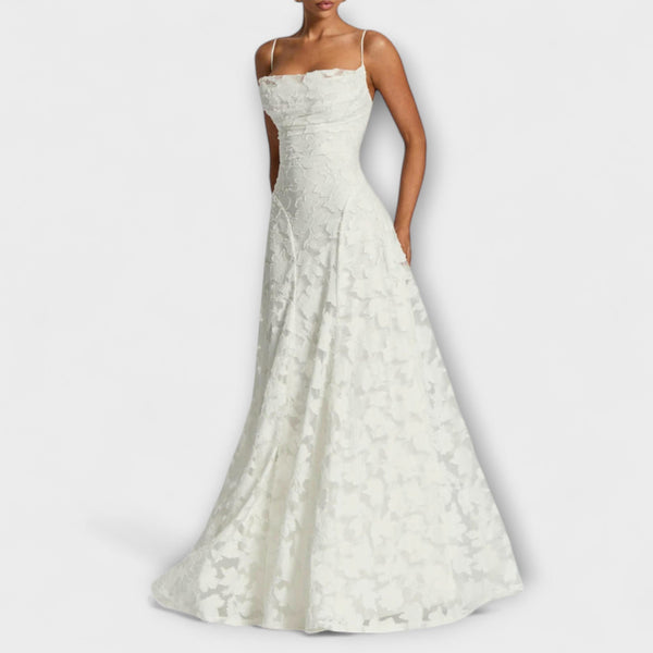 Emberly - Elegante vestito maxilungo in jacquard