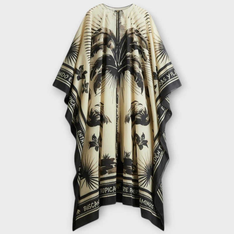 Melissa - Kaftan Maxivestito con Stampa di Fenicotteri Extra Large