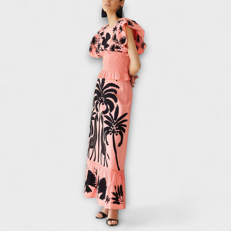 Amy - Elegante vestito con palme