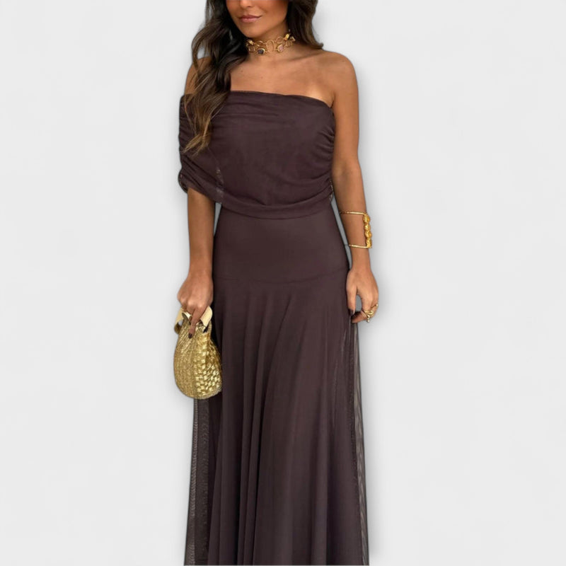 Meadow - Toledo Vestito Maxi in Rete con Spalla Scoperta