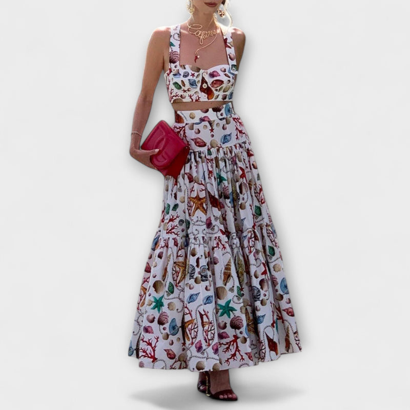 Heather - Elegante completo di due pezzi con gonna