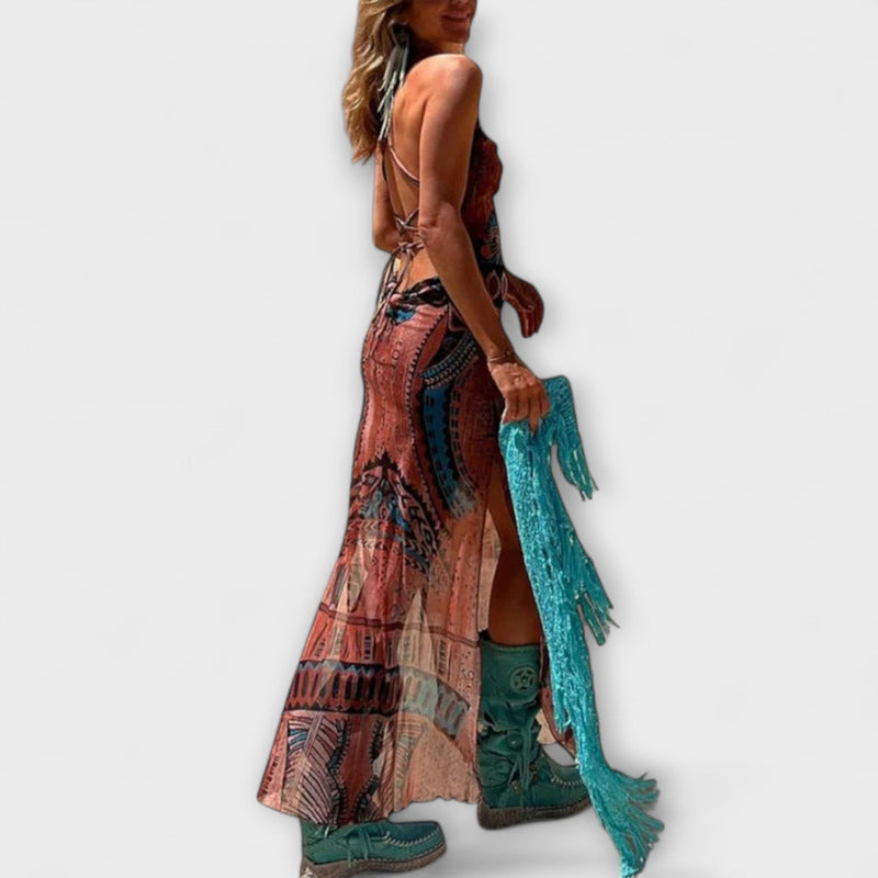 Tarifa - Vestito Midi Unico con Collo a Cowl