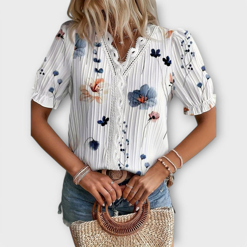 Emily - Blusa alla moda con scollo a V