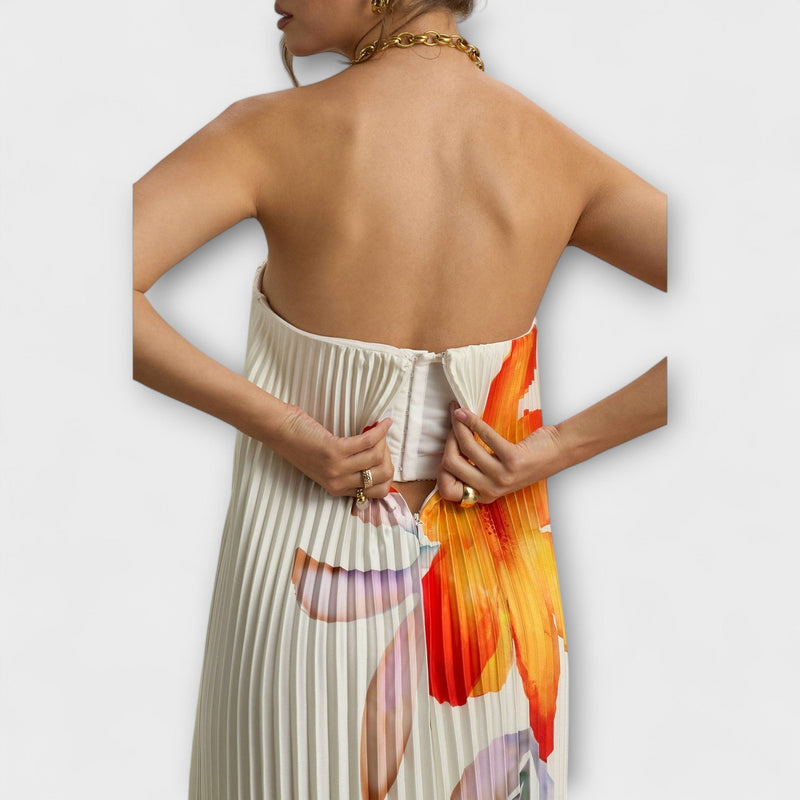 Michelle - Vestito Maxi Sweetheart in Floral Arancione