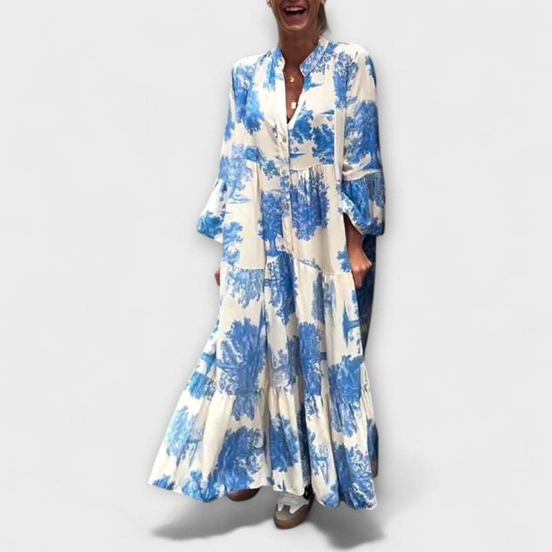 Nerina - Elegante vestito floreale maxi