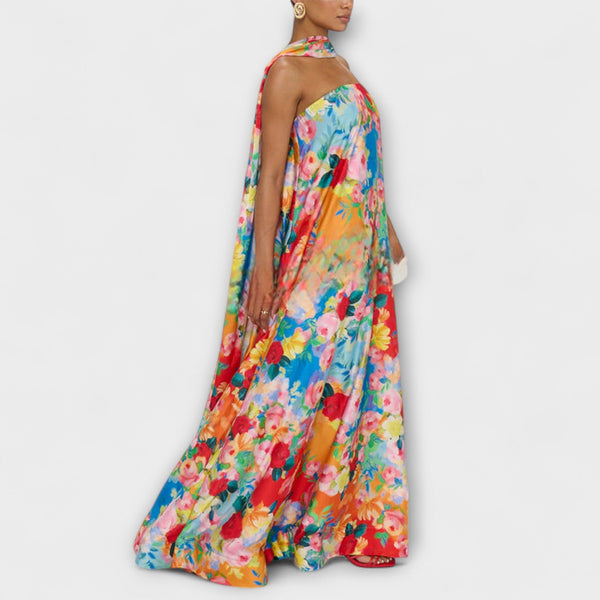 Harlow - Vestito Maxi Floreale Senza Spalline