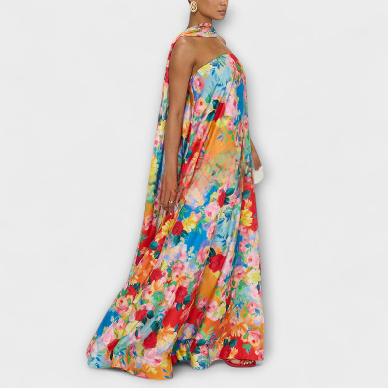 Harlow - Vestito Maxi Floreale Senza Spalline