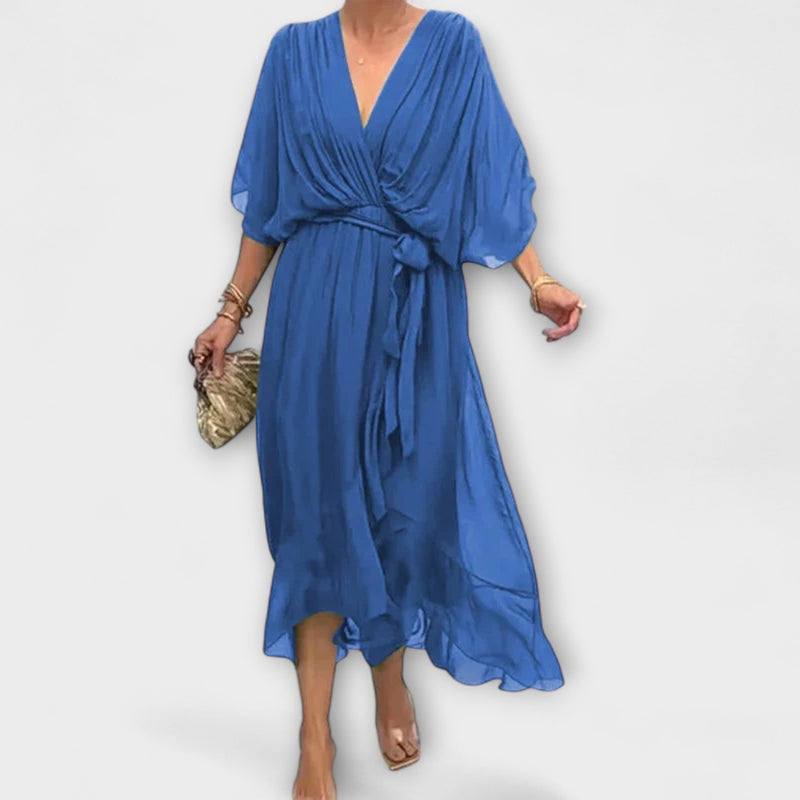 Amoura - Abito in georgette con scollo a V