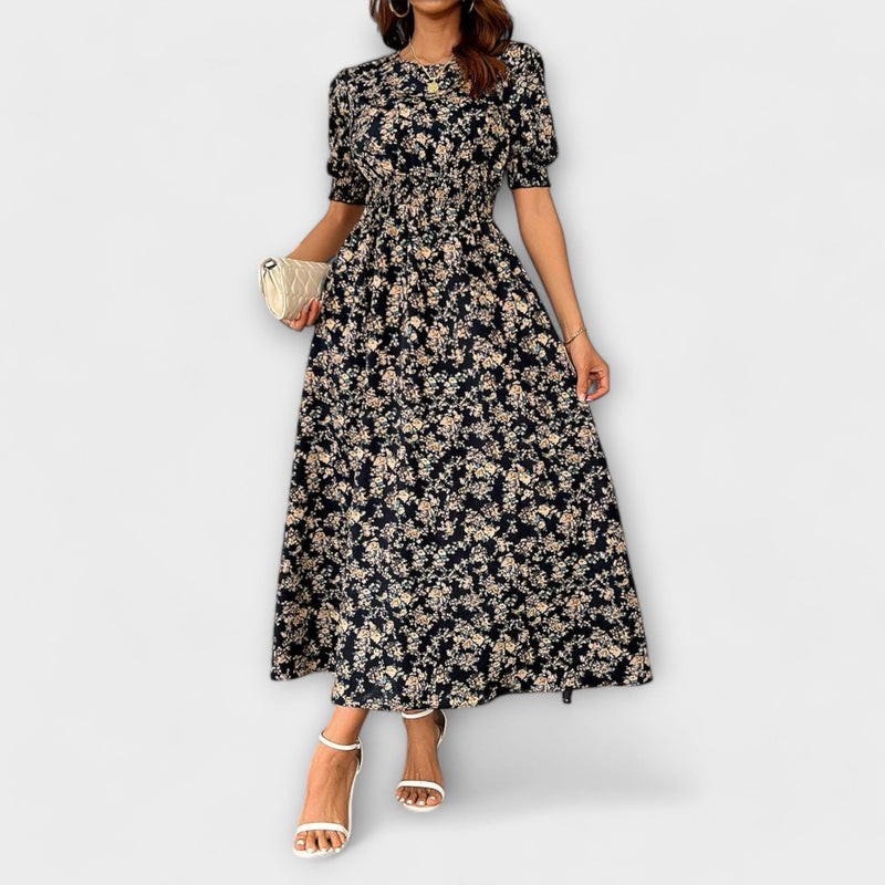 Amelia - Vestito con scollo rotondo e stampa floreale