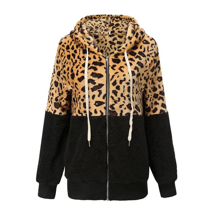 Lea - Felpa con cappuccio con stampa leopardata