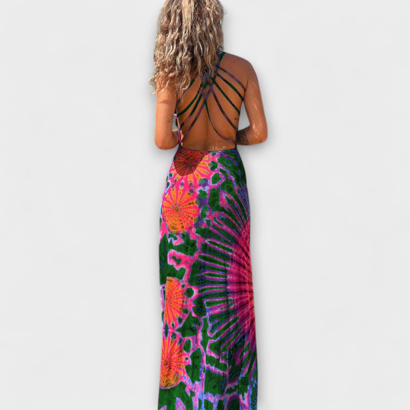 Ronja - Il vestito maxilargo con stampa Tie-Dye La Bamba