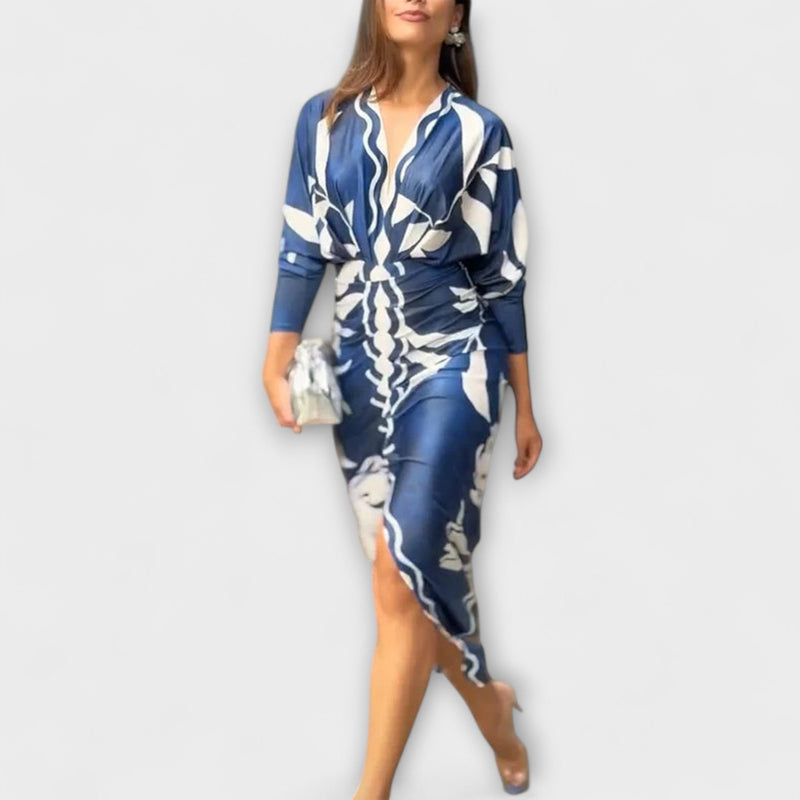 Cleo - Vestito midi dolman unico con stampa brasiliana